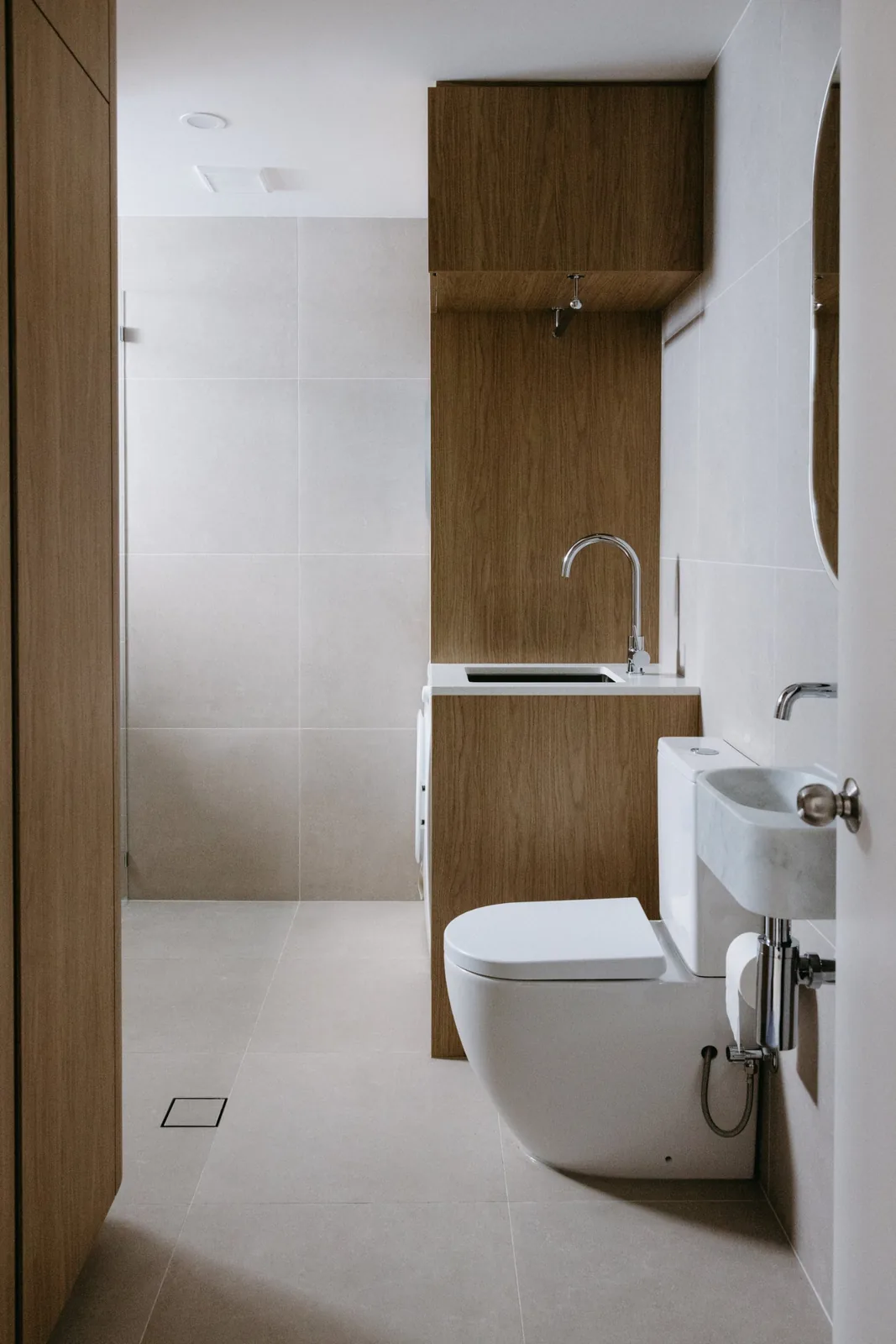 Second bathroom and laundry after renovation