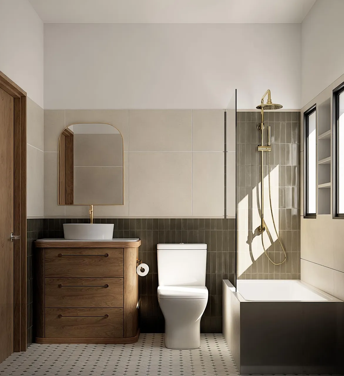3D render of the proposed main bathroom