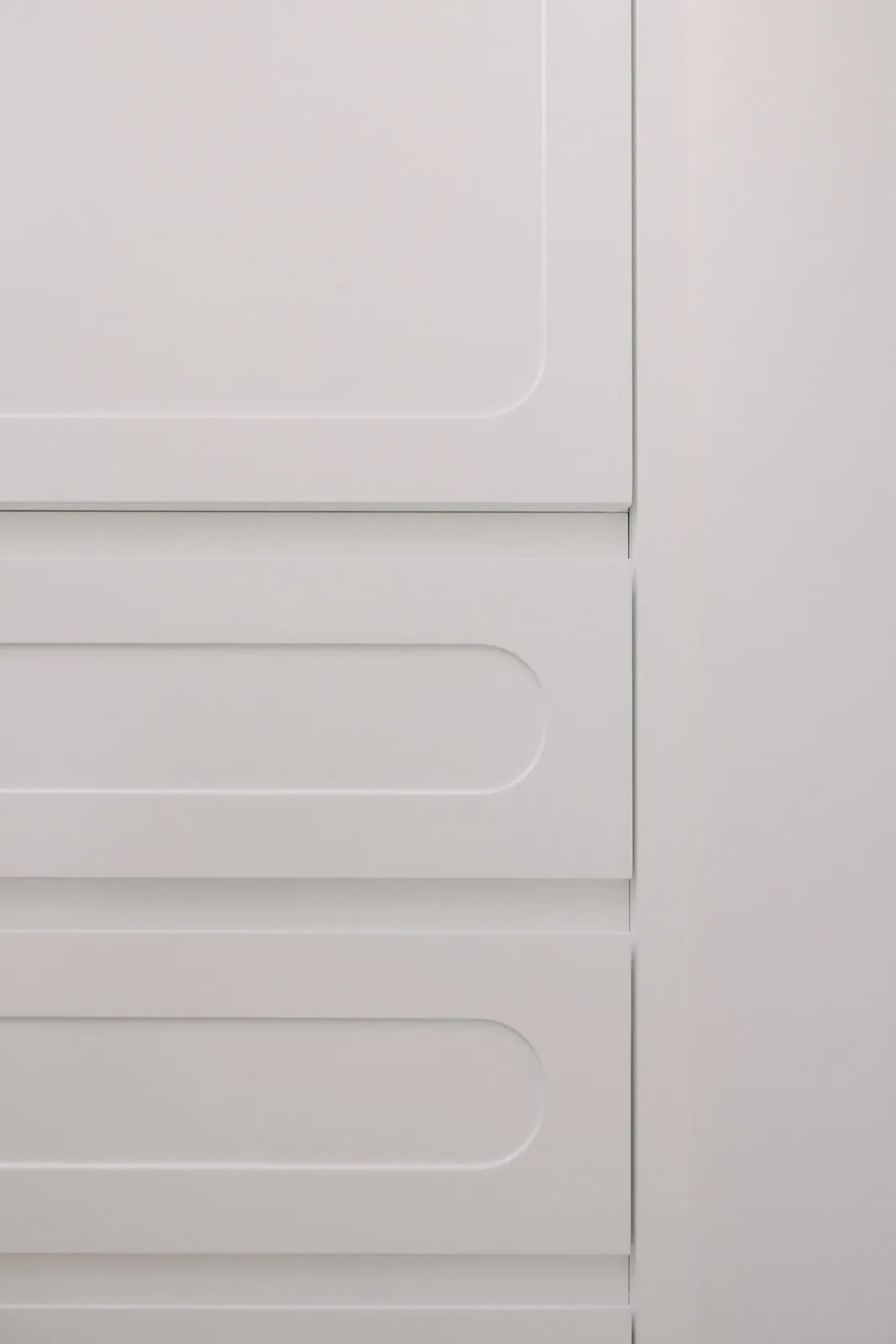 Joinery detail on robe drawers